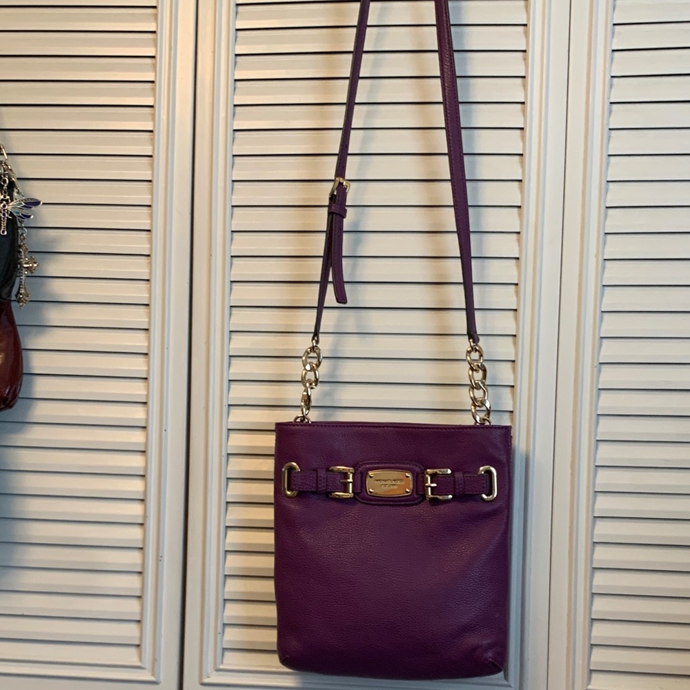 Michael Kors Purple Crossbody Bag with Gold Details